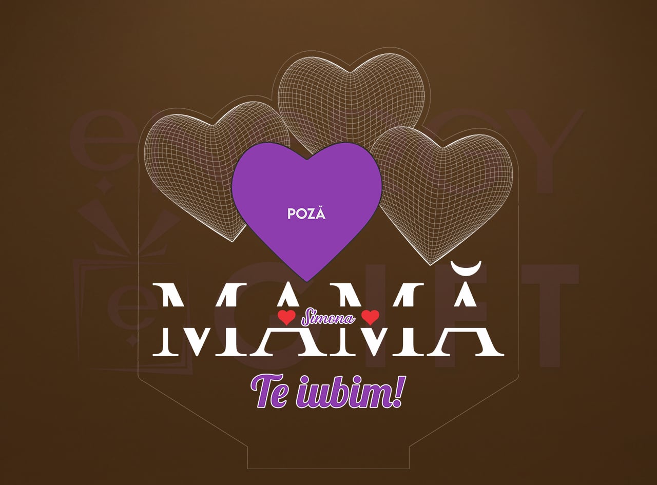 lampa led 3d personalizata mami